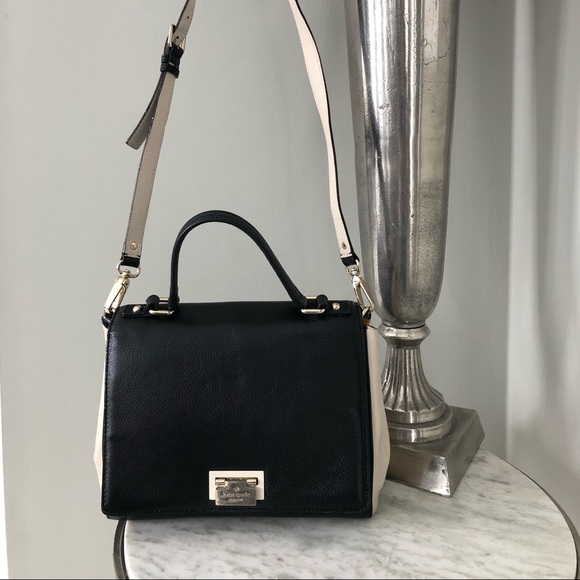 Kate Spade Laurel Magnolia Park Black & Tan pebbled leather EUC - Picture 11 of 12